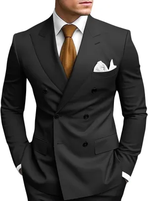 2 Piece Double Breasted Suit Men Slim Fit Mens Double Breasted Blazer Pants Sets Wedding Prom Homecoming Suit