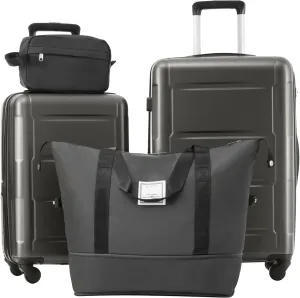 2 Piece Luggage Set with Expandable Spinner Wheels ABS Lightweight Suitcase with TSA Lock 20inch 24inch