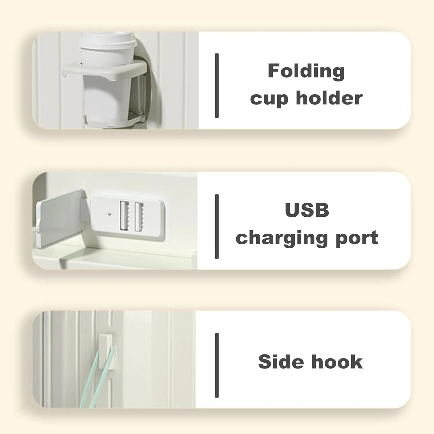 20 inch Carry On Luggage Travel Expandable Suitcase with Folding Cup Holder, Usb Charging Port, Hard Shell White 20Inch