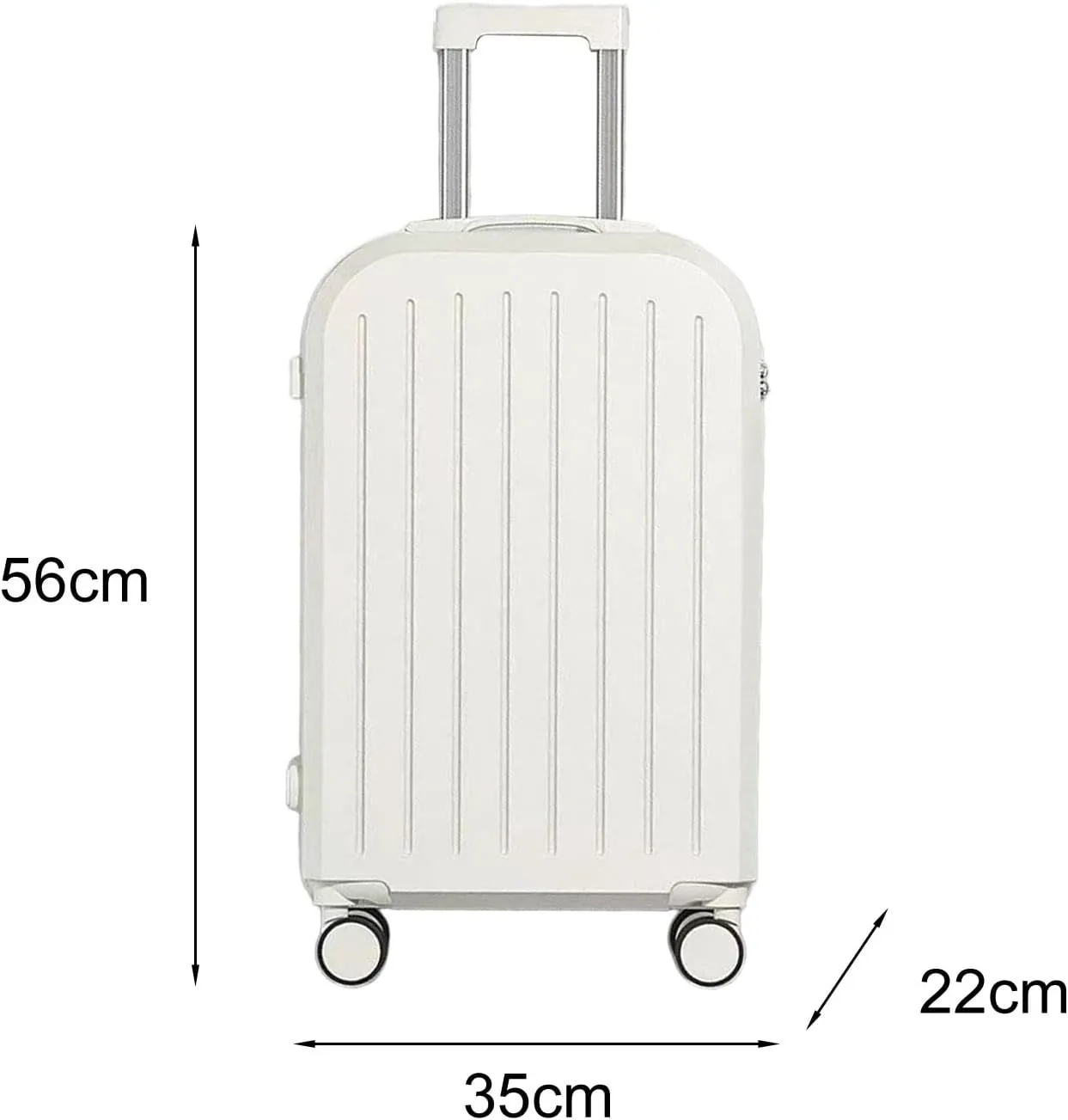 20 inch Carry On Luggage Travel Expandable Suitcase with Folding Cup Holder, Usb Charging Port, Hard Shell White 20Inch