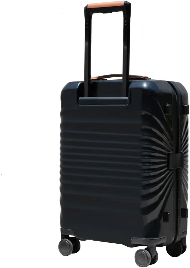 28" Lightweight Hardshell Luggage - Expandable Checked Suitcase with Lock, USB Charging Port & Wheel Lock - Spinner Wheels & Leather Handle (Black   ABS PC)