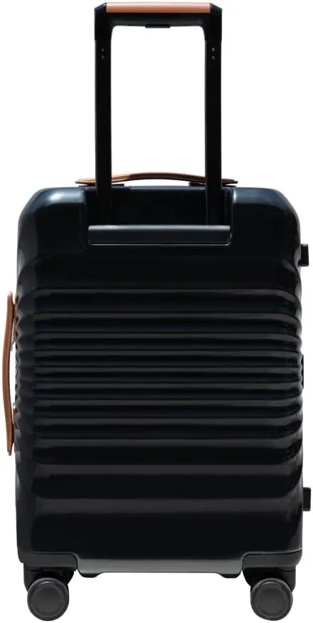 28" Lightweight Hardshell Luggage - Expandable Checked Suitcase with Lock, USB Charging Port & Wheel Lock - Spinner Wheels & Leather Handle (Black   ABS PC)