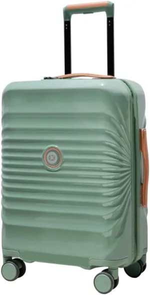 28" Lightweight Hardshell Luggage - Expandable Checked Suitcase with Lock, USB Charging Port & Wheel Lock - Spinner Wheels & Leather Handle (Green   ABS PC)