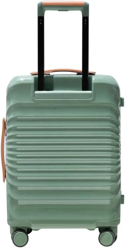 28" Lightweight Hardshell Luggage - Expandable Checked Suitcase with Lock, USB Charging Port & Wheel Lock - Spinner Wheels & Leather Handle (Green   ABS PC)