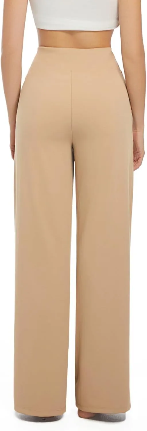 3 Pack Wide Leg Pants Woman Yoga Pants with Pockets Crossover Stretch Loose Casual Lounge Sweatpants