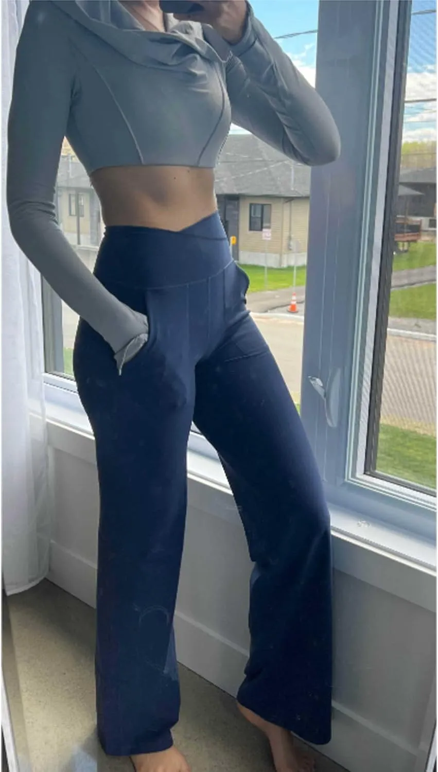 3 Pack Wide Leg Pants Woman Yoga Pants with Pockets Crossover Stretch Loose Casual Lounge Sweatpants