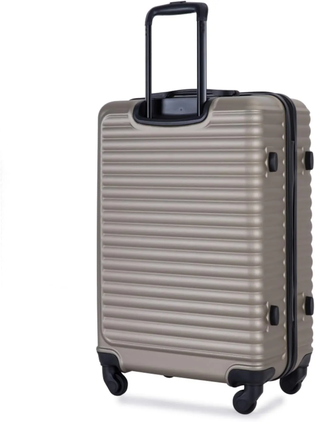 3-Piece ABS Luggage Set (20"/24"/28") - Lightweight Hardshell Suitcases with Lock, 360 Spinner Wheels & 2 Utility Hooks - Carry-On & Checked Luggage (Gold   ABS)