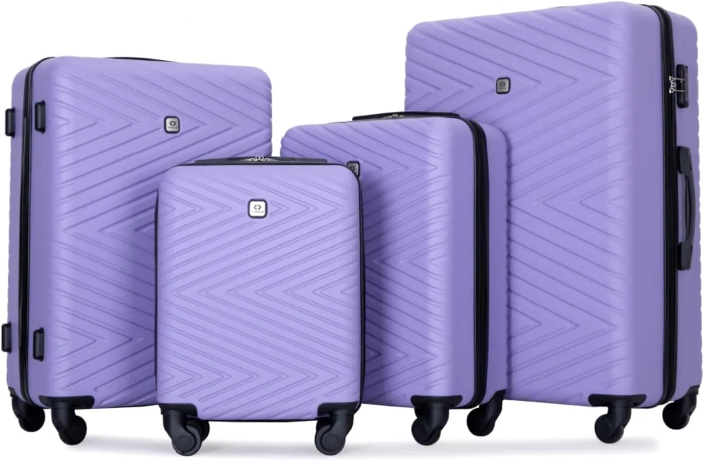 4-Piece ABS Luggage Set (16"/20"/24"/28") - Lightweight Hardshell Suitcases with Lock & 360 Spinner Wheels - Carry-On & Checked Luggage (Light Purple   ABS)