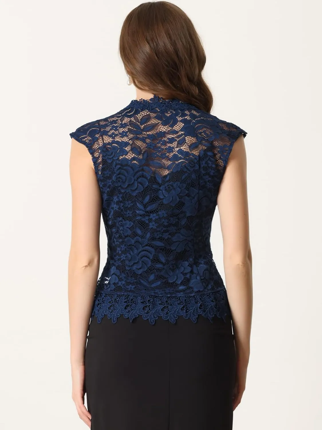 Allegra K Floral Lace Shrug for Women's Wedding Guest Cap Sleeve Formal Sheer Bolero Cardigan