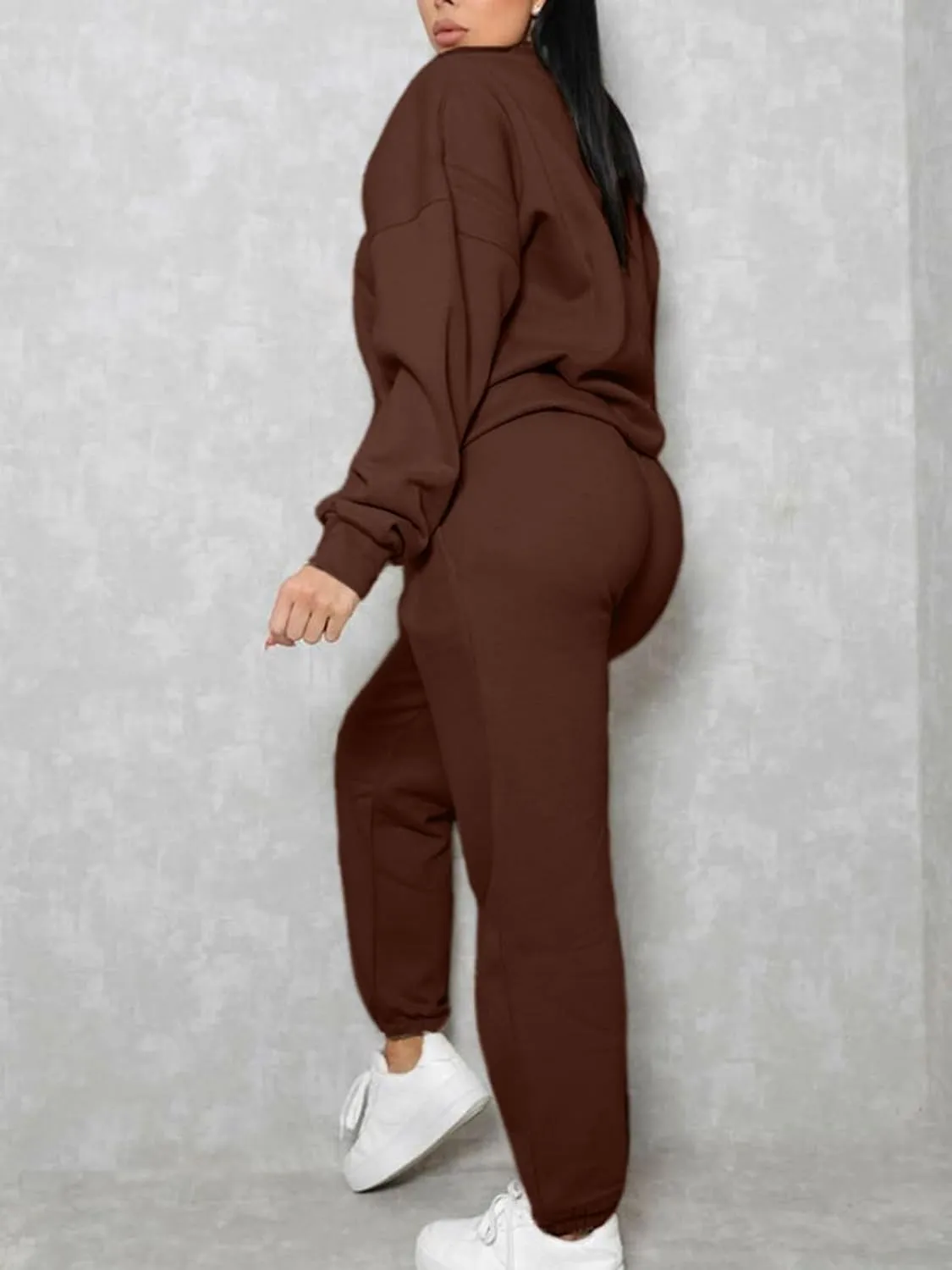Alunzoem Jogger Sets for Women 2 Piece Sweatsuit Outfits Long Sleeve Pullover Sweatshirt Pants Set Tracksuit
