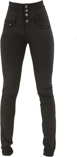 Andongnywell Flare Jeans Women High Rise Stretchy Skinny Jeans Butt Lifting Slim Fit Denim Pants Multiple Buttons Trouser