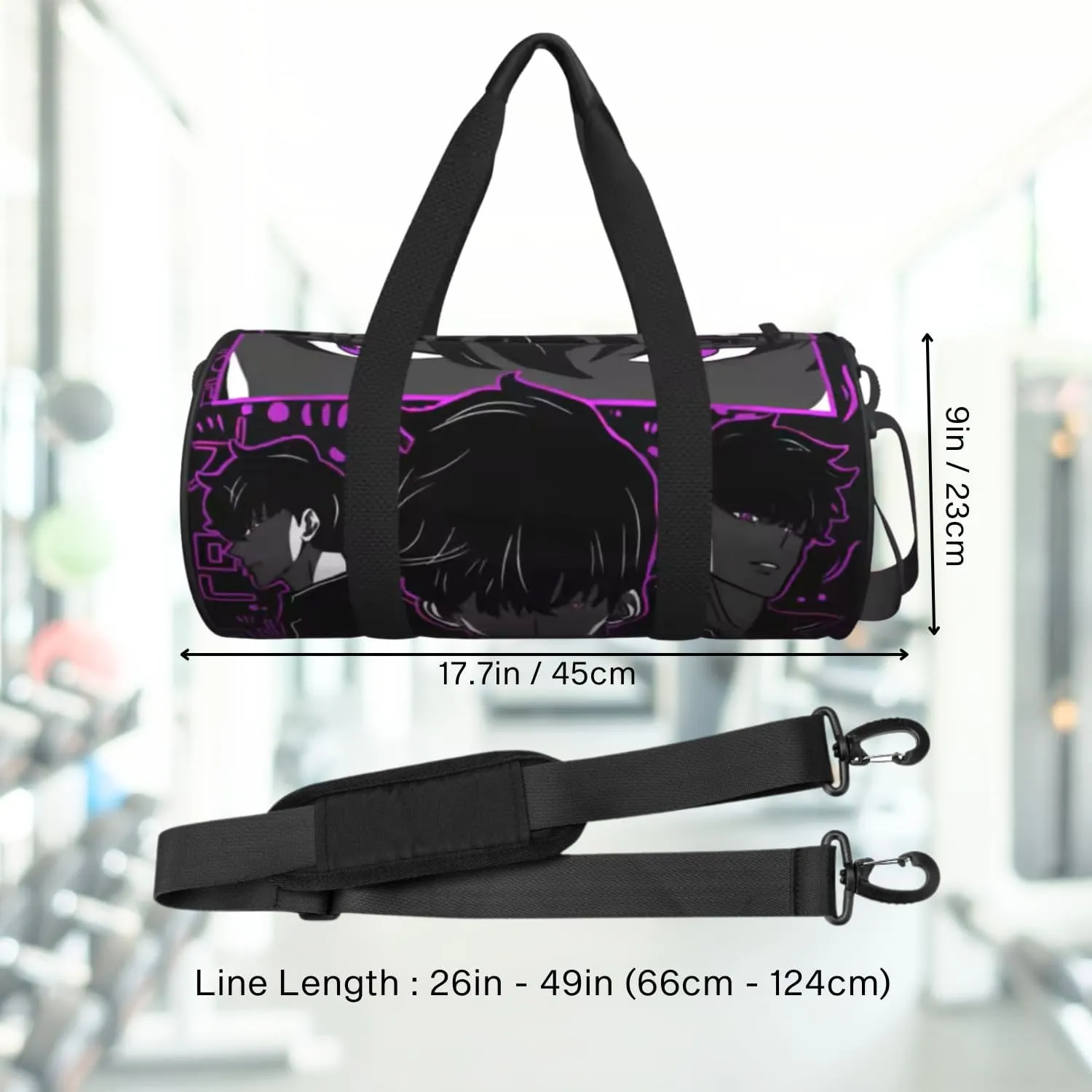 Anime Gym Bag for Women Men - Large Capacity Waterproof Workout Fitness Travel Sports Bags Fashion Street Camping Weekender Expandable Carry On Duffle Bag For Couple (F1)