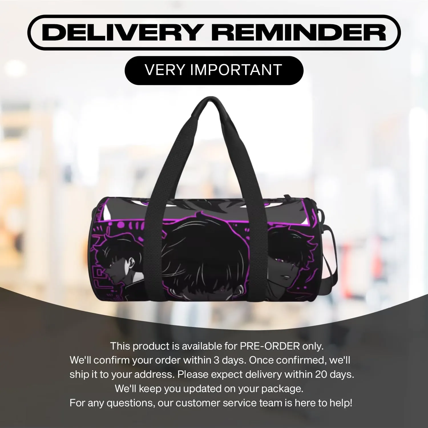 Anime Gym Bag for Women Men - Large Capacity Waterproof Workout Fitness Travel Sports Bags Fashion Street Camping Weekender Expandable Carry On Duffle Bag For Couple (F1)
