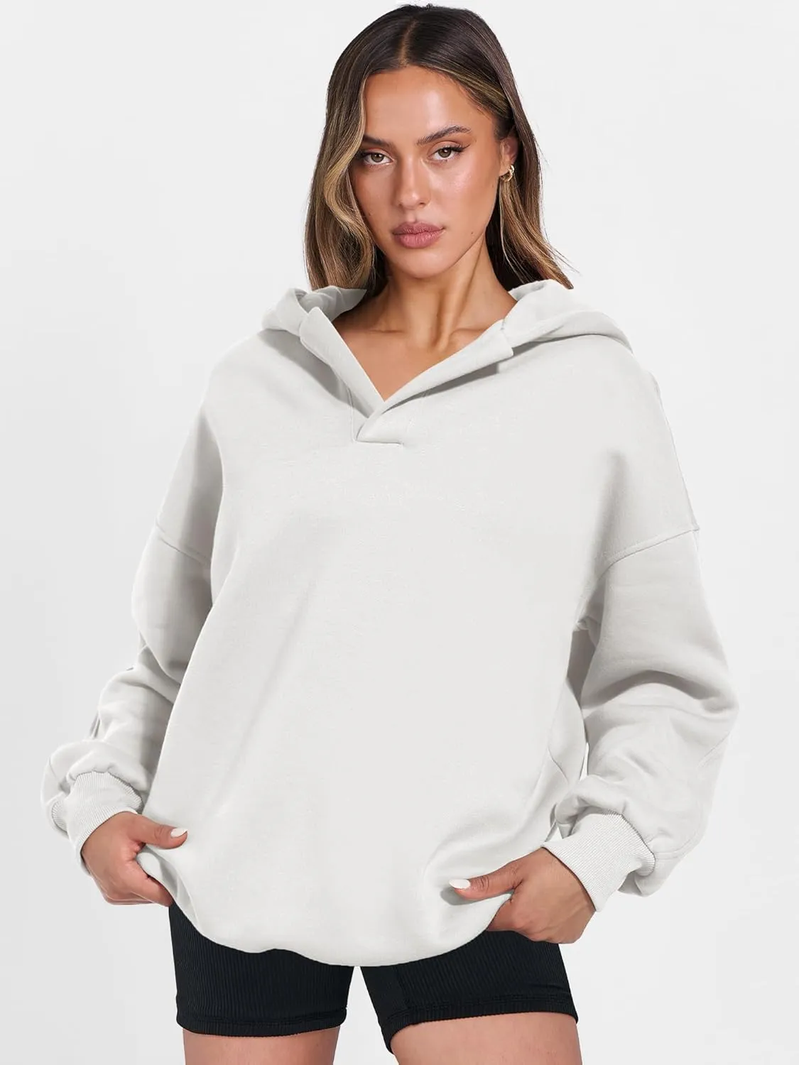 ANRABESS Womens Oversized Hoodies V Neck Sweatshirts Long Sleeve Pullover Casual Fall Teen Girls Preppy Clothes 2025 Trendy
