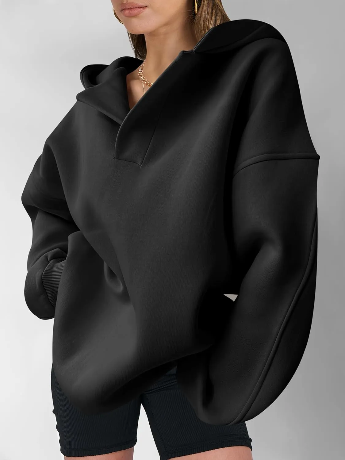 ANRABESS Womens Oversized Hoodies V Neck Sweatshirts Long Sleeve Pullover Casual Fall Teen Girls Preppy Clothes 2025 Trendy