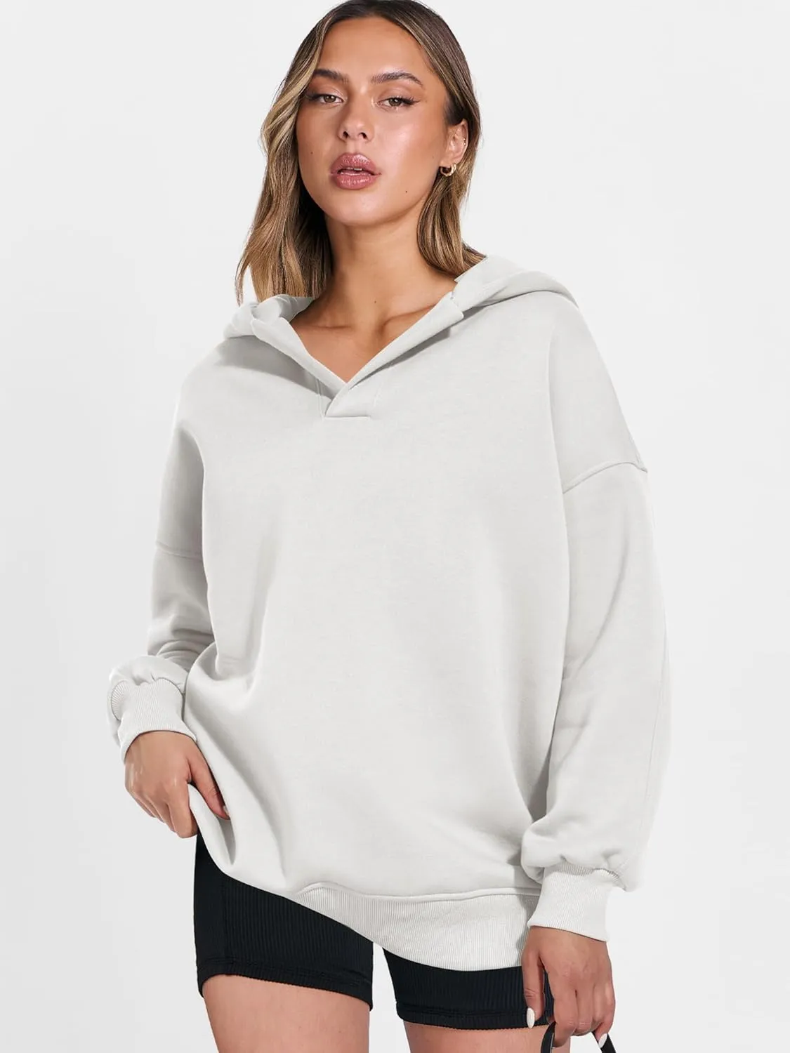 ANRABESS Womens Oversized Hoodies V Neck Sweatshirts Long Sleeve Pullover Casual Fall Teen Girls Preppy Clothes 2025 Trendy