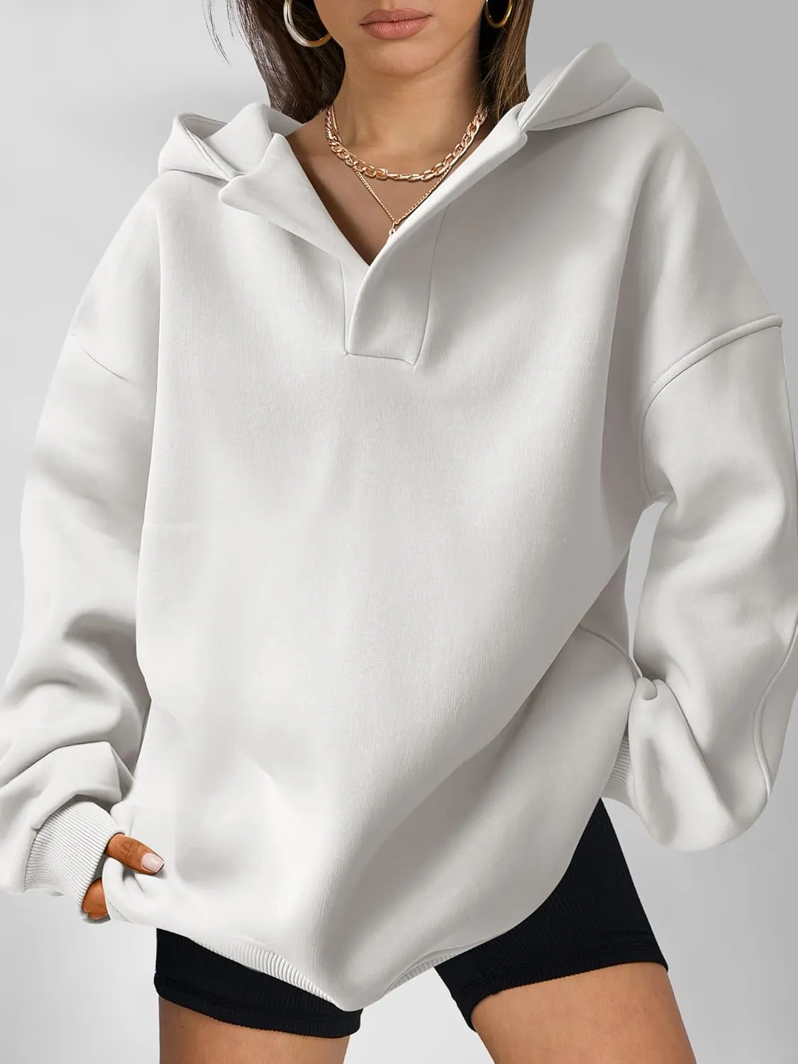 ANRABESS Womens Oversized Hoodies V Neck Sweatshirts Long Sleeve Pullover Casual Fall Teen Girls Preppy Clothes 2025 Trendy