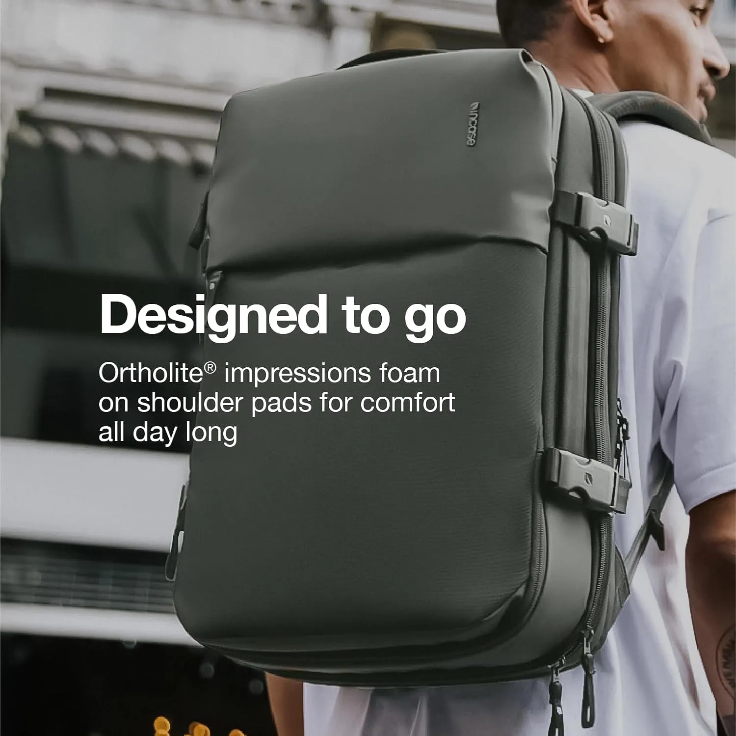 A.R.C. Travel Pack - ReSpun 100% Recycled Polyester, 38L Backpack, RFID-Blocking, Shoe Compartment, Expansion Zipper, Ergonomic Straps, Laptop Compartment for 16 PC/Mac, Travel Pass Through - Black