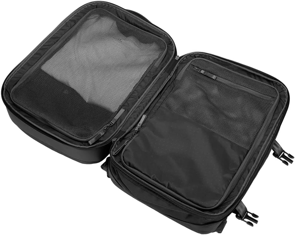 A.R.C. Travel Pack - ReSpun 100% Recycled Polyester, 38L Backpack, RFID-Blocking, Shoe Compartment, Expansion Zipper, Ergonomic Straps, Laptop Compartment for 16 PC/Mac, Travel Pass Through - Black