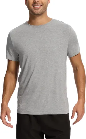 Bamboo-derived Viscose Men's Pajama Tops Summer Short Sleeve Basic Sleep Shirt