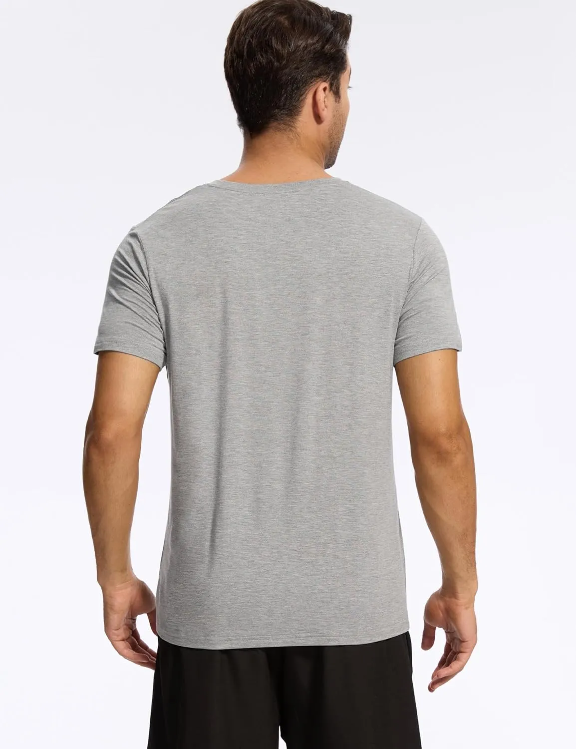 Bamboo-derived Viscose Men's Pajama Tops Summer Short Sleeve Basic Sleep Shirt