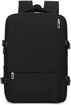 Black Laptop Backpack for Men and Women,16 Inches Professional Computer Bag, Waterproof Work Bags with USB Port, Backpack, Anti Theft Laptop Charging Port, Water Resistant, Approved