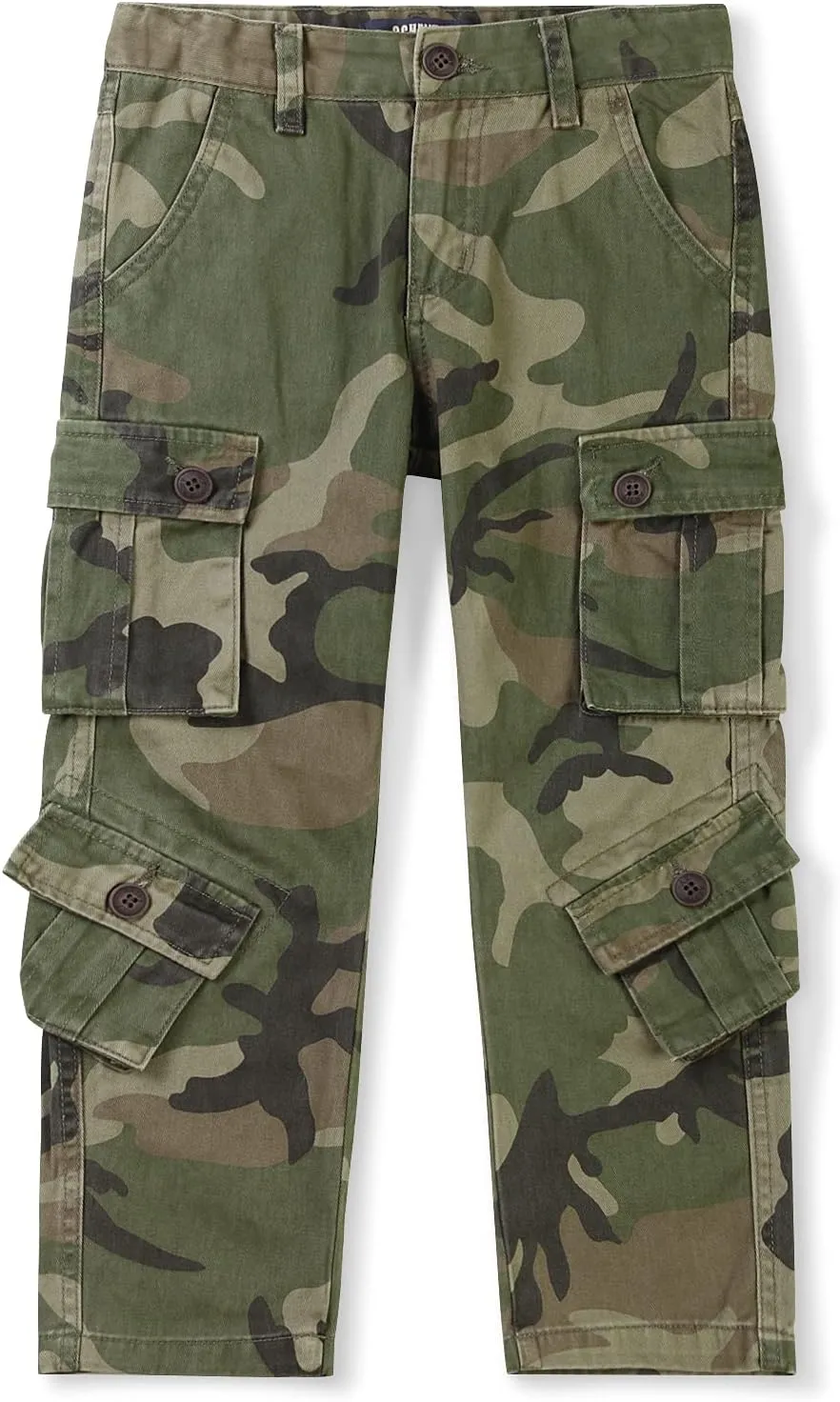Boys' Camo Military Cargo Pants, 8 Pockets Casual Outdoor Scout Hiking Trousers