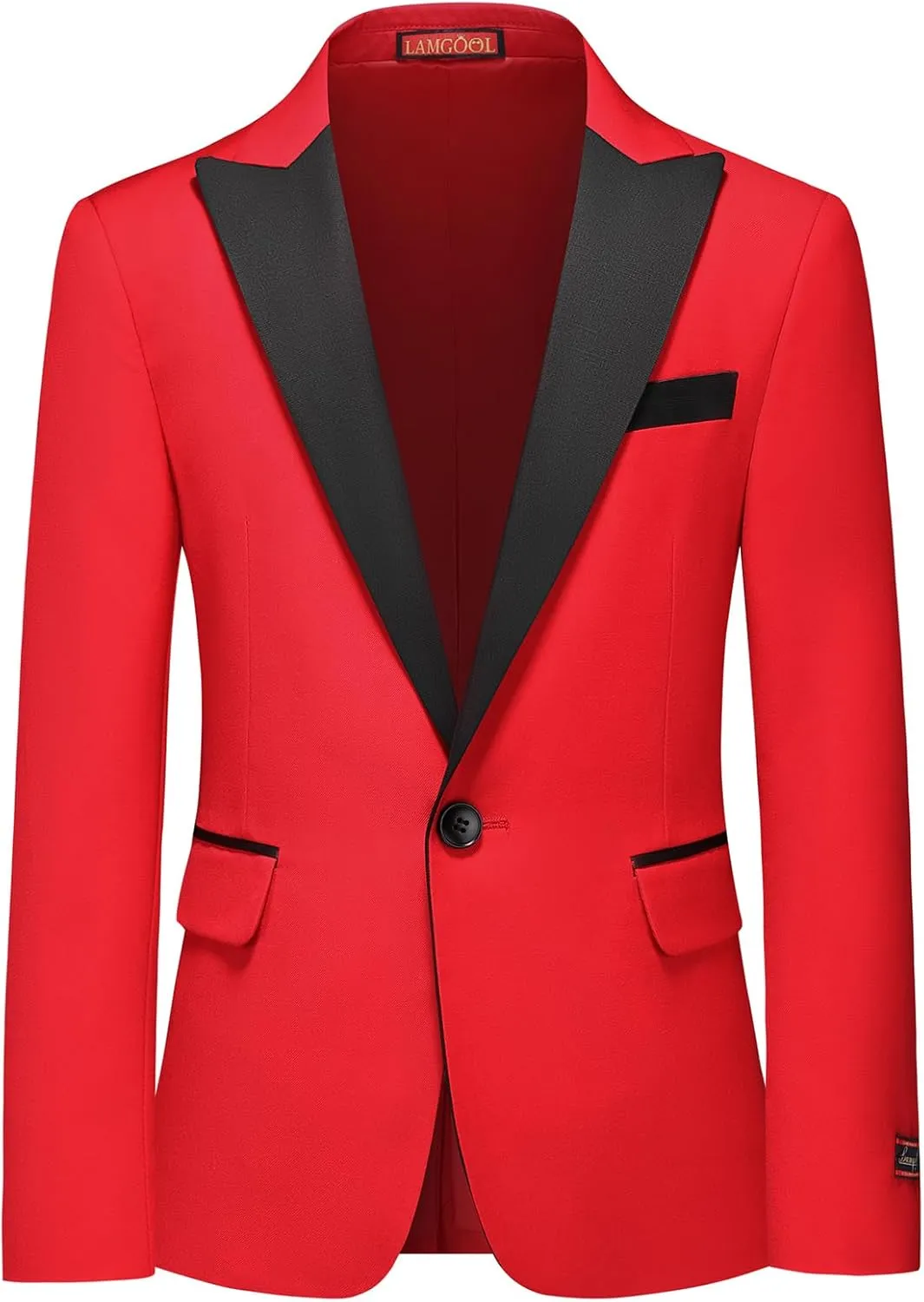 Boys Suits 3 Piece Slim Fit Formal Set One Button Solid Tuxedo Jacket Vest Pant for Kids Prom Wedding 4-16 Years Peak Lapel