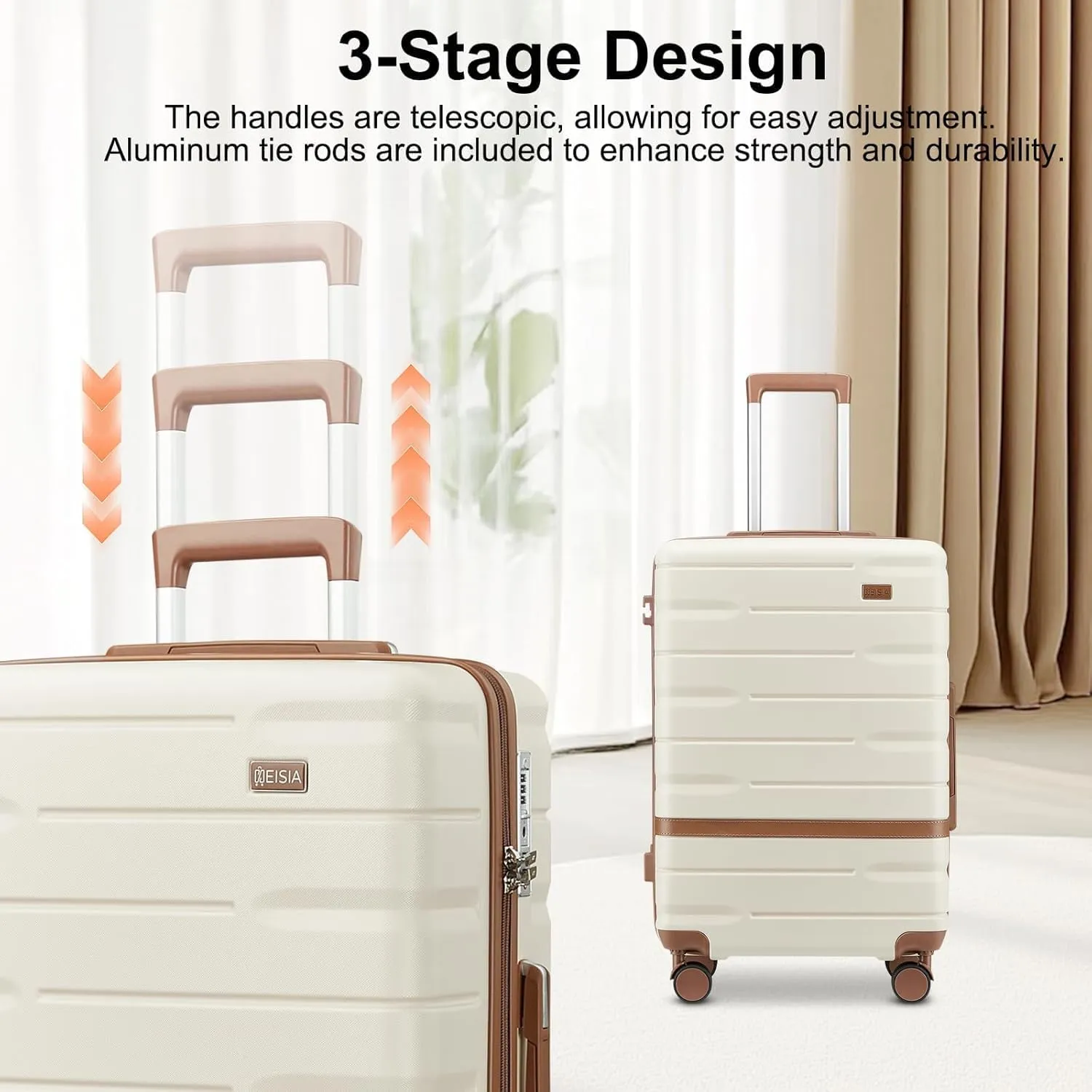 Carry On Luggage Sets,20 Inch Carry-on Suitcase with Spinner Wheels,PC ABS Lightweight Hardshell with TSA lock,Airline Approved YKK Zippers (gray)