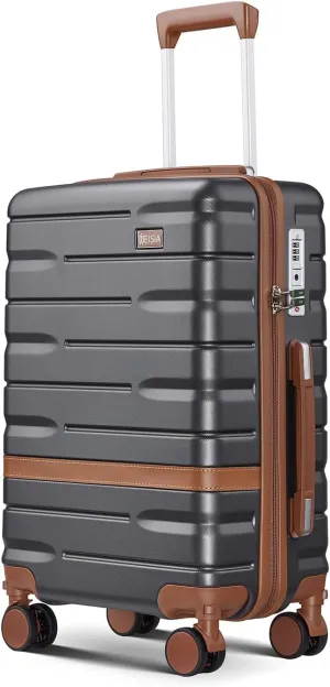 Carry On Luggage Sets,20 Inch Carry-on Suitcase with Spinner Wheels,PC ABS Lightweight Hardshell with TSA lock,Airline Approved YKK Zippers (gray)