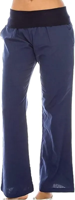 Casual Linen Pants for Womens Loose Fit Straight Leg Trousers 2025 Summer Lightweight Beach Pants with Pockets