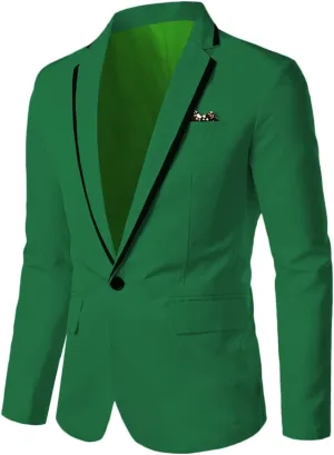 Cloudstyle Mens Casual Slim Fit Suit Jacket 1 Button Daily Blazer Business Sport Coat Tops