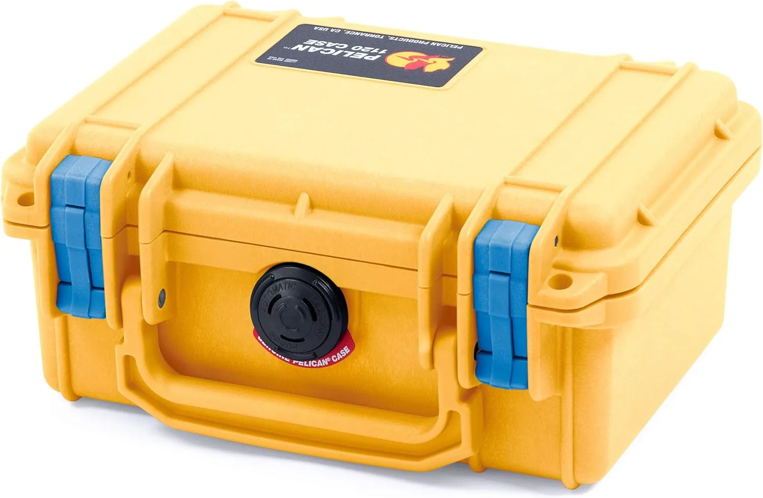 ColorCase Pelican Protector 1120 Case Yellow - Small Size Waterproof Case (Case Only) - Blue Latches