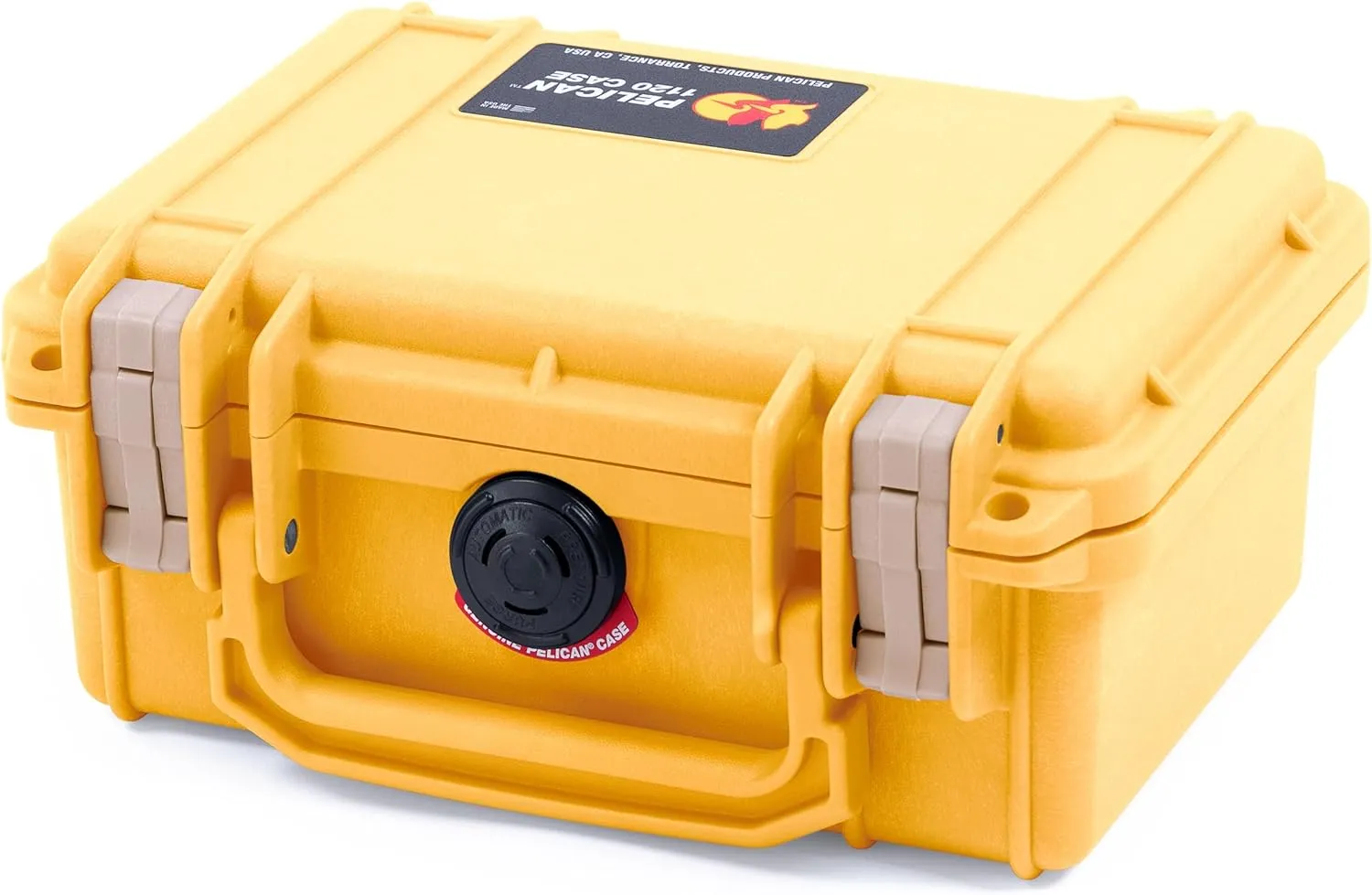 ColorCase Pelican Protector 1120 Case Yellow - Small Size Waterproof Case (Case Only) - Desert Tan Latches