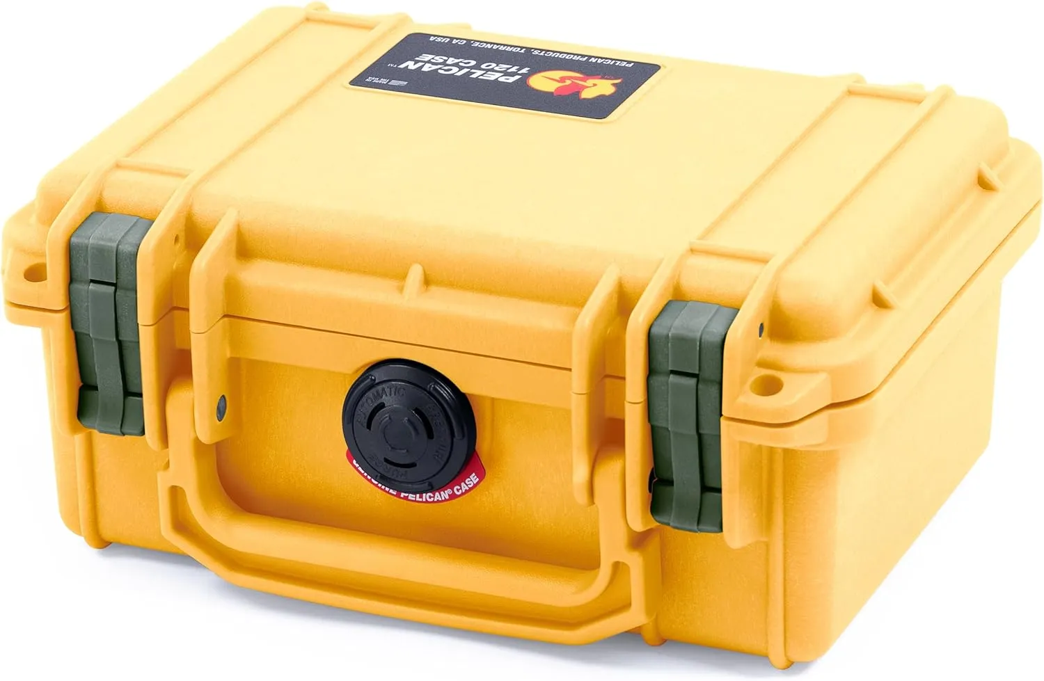 ColorCase Pelican Protector 1120 Case Yellow - Small Size Waterproof Case (Case Only) - OD Green Latches