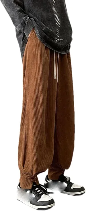 Corduroy Wide Leg Harem Pants in Japanese Streetwear Sweatpants Korean Straight Joggers Harem Pants