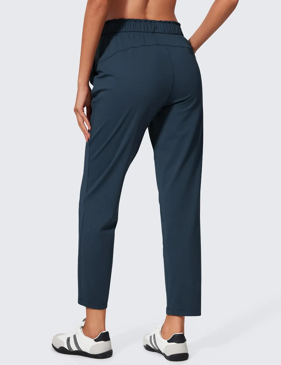 CRZ YOGA 4-Way Stretch Ankle Pants for Women High Waisted 7/8 Casual Dress Travel Golf Work Sweatpants with Pockets