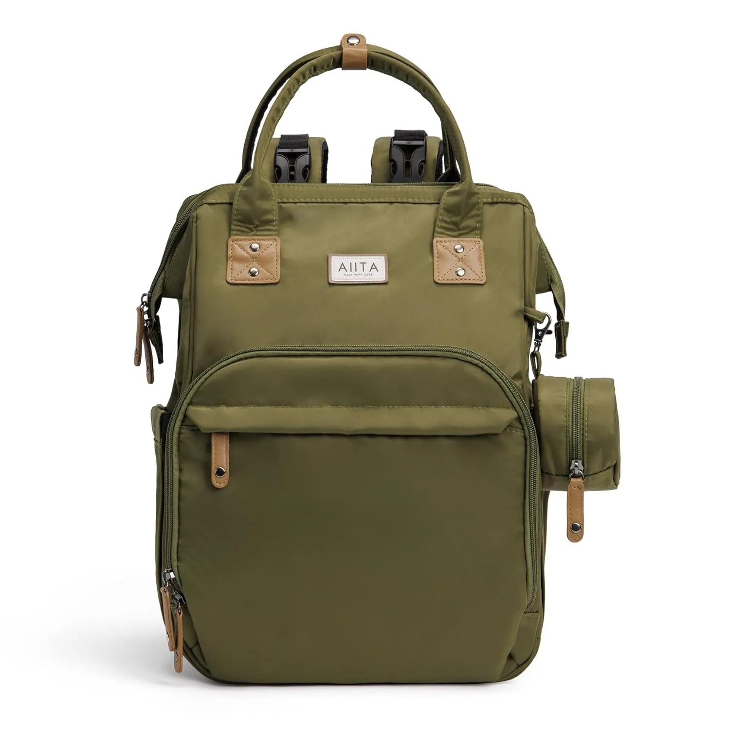 Diaper Bag Backpack, Multifunction Diaper Bag with Changing Pad, Baby Diaper Bags for Boys Girls, Stylish Large Capacity Travel Backpack for Moms Dads, Baby Shower Gifts,Unisex  Olive Green