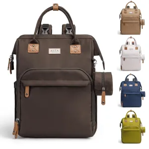 Diaper Bag Backpack, Multifunction Diaper Bag with Changing Station, Stylish Baby Bags, Large Unisex Diaper Backpack for Mom and Dad, Baby Registry Search, Portable Changing Pad  Black Brown