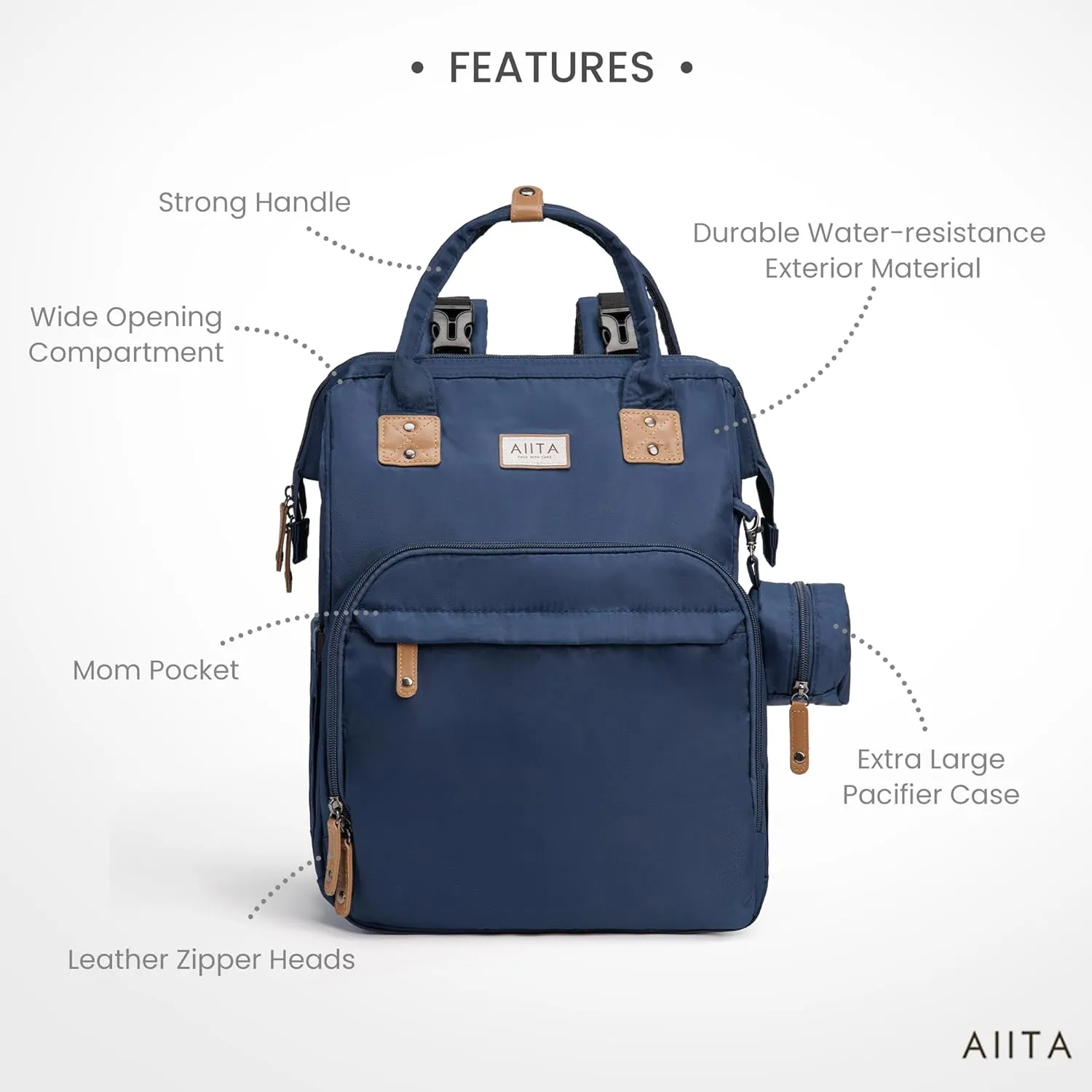 Diaper Bag Backpack, Multifunction Diaper Bag with Changing Station, Stylish Baby Bags, Large Unisex Diaper Backpack for Mom and Dad, Baby Registry Search, Portable Changing Pad  Navy Blue