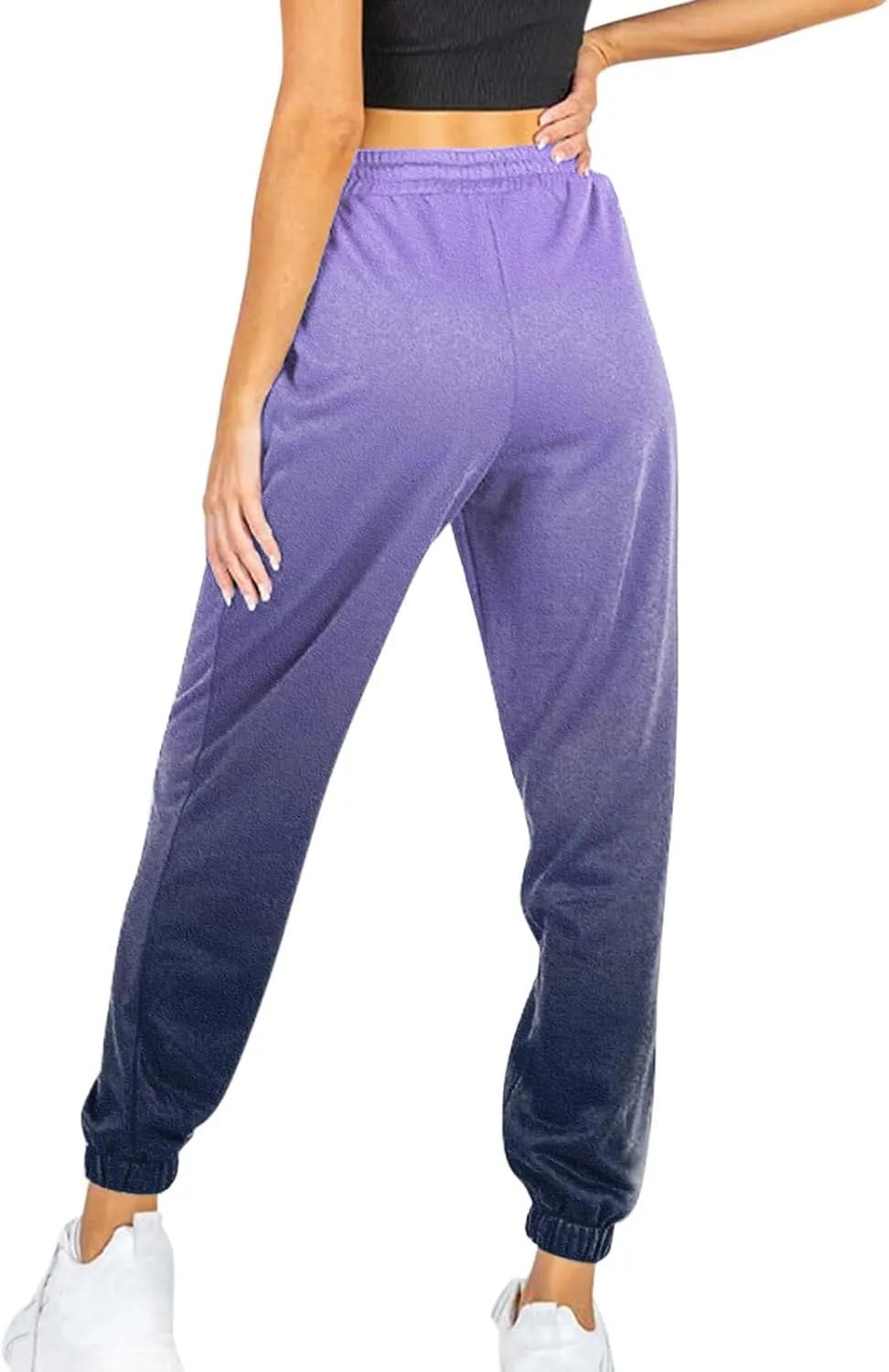 Drawstring Sweatpants for Women with Pockets, Women's Butterfly Sport Pants Elastic Waist Jogger Trousers Plus Size