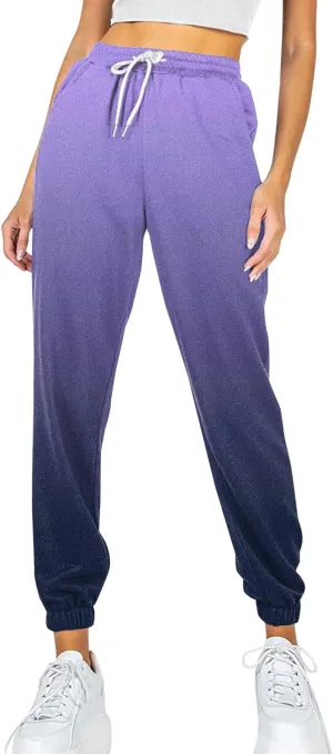Drawstring Sweatpants for Women with Pockets, Women's Butterfly Sport Pants Elastic Waist Jogger Trousers Plus Size