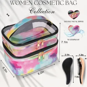 Elevate Your Travel Style Makeup & Toiletry Bag  Includes a Gorgeous Free Hair Brush! Perfect Cosmetic Bag for Women, Travel Makeup Organizer, & Skincare Essentials.