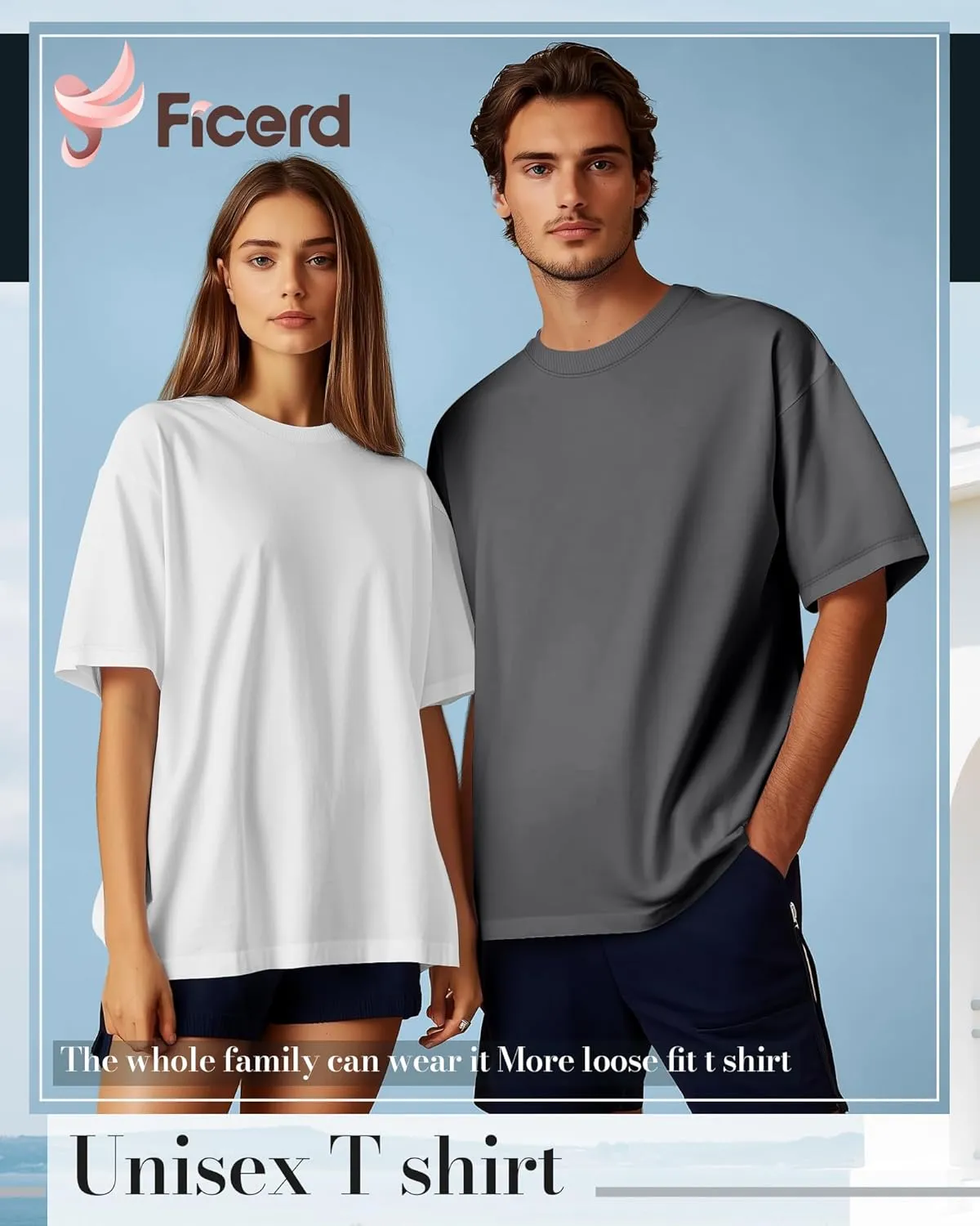 Ficerd 5 Pack Men's Big and Tall Shirts Short Sleeve Cotton Tee Summer Crew Neck Oversize Top Loose Fit Shirt Multipack