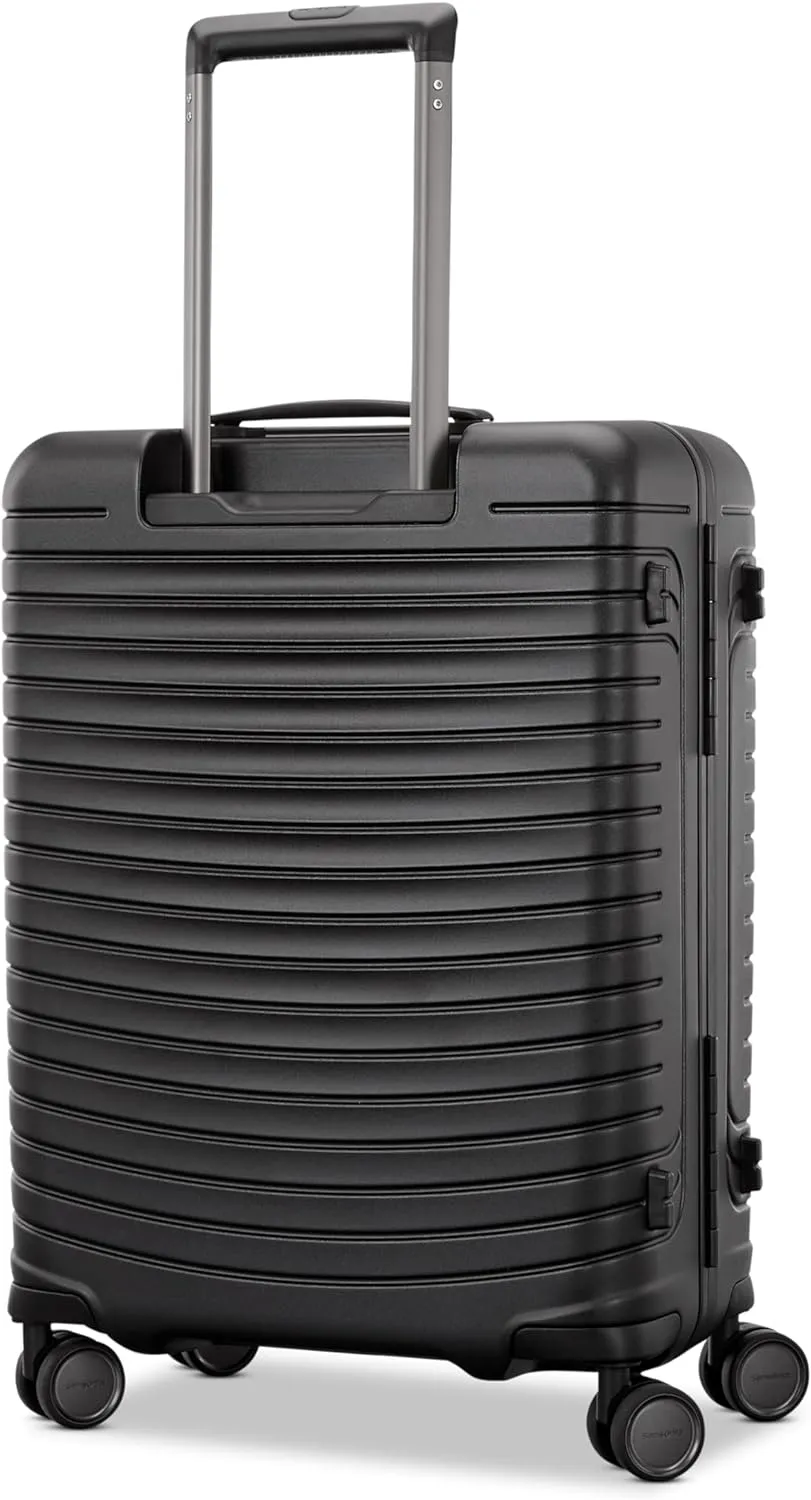 Framelock Max 21 Carry-On Hardshell Zipperless Luggage - Highly Secure Integrated Eazylock Mechanism - RightHeight Adjustable Handle System - 360 Spinner Wheels - Airline Approved - Asphalt Black