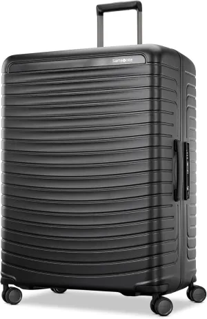 Framelock Max 29" Large Checked Hardshell Zipperless Luggage - Highly Secure Integrated Eazylock Mechanism - RightHeight Adjustable Handle - 360 Spinner Wheels - Airline Approved - Asphalt Black