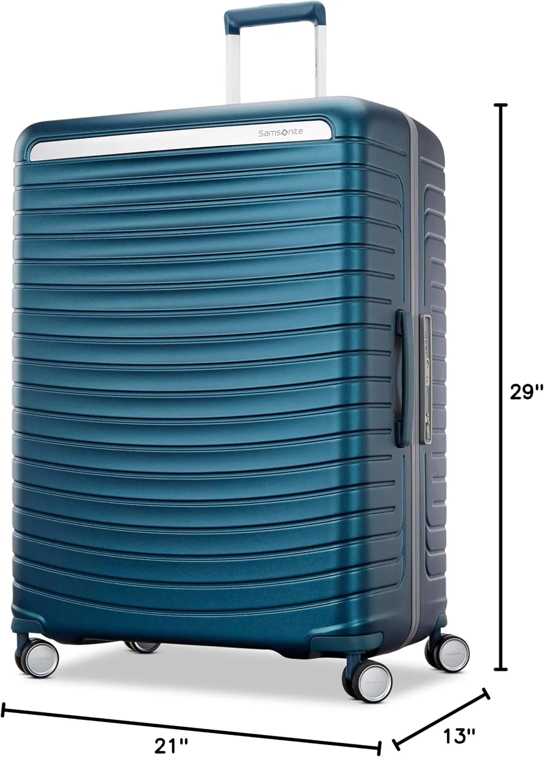 Framelock Max 29" Large Checked Hardshell Zipperless Luggage - Highly Secure Integrated Eazylock Mechanism - RightHeight Adjustable Handle - 360 Spinner Wheels - Airline Approved - Emerald Teal