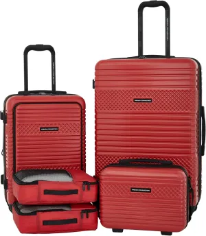 French Connection 5 Piece Mersai Luggage Travel Set, Cayenne