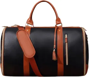 Garment Bag Carry On Travel Bag Large Capacity Folding Suit Storage Bag with Shoe Bag for Weekend Getaways (01)