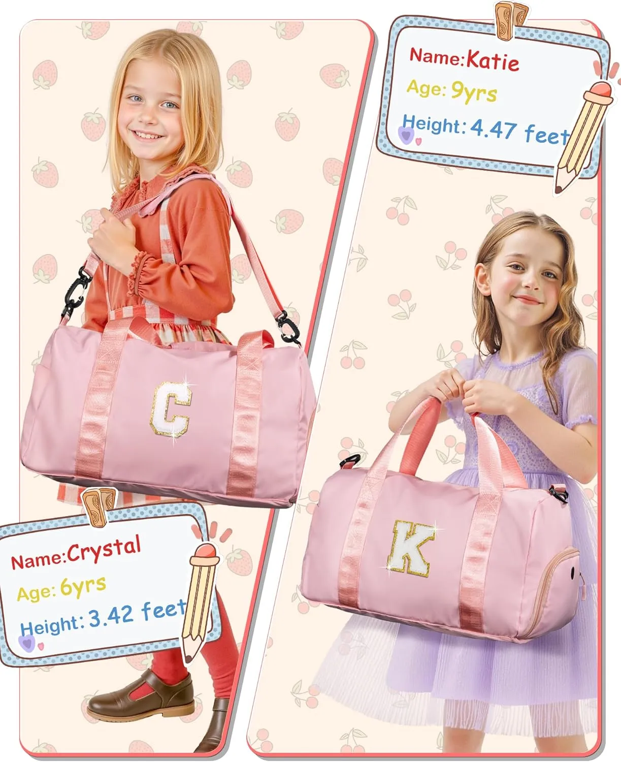 Gifts for Niece-Girl Gym Bag with Shoe Compartment, Kid Personalized Weekender Overnight Bags, Initial Travel Tote with Makeup Pouch, Birthday Gift for Sister Granddaughter (Letter J)